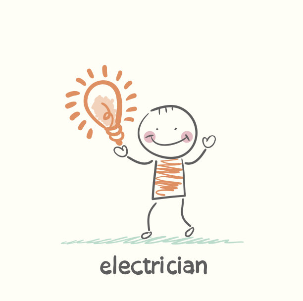 拿着灯泡的电工图片下载