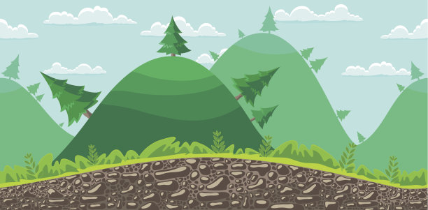 无缝的景观背景。森林。图片下载