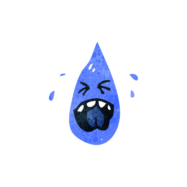 复古的卡通雨滴图片下载