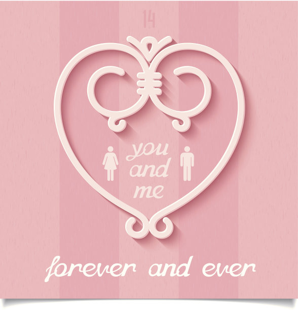 粉色饰品心形线条象征着爱图片下载