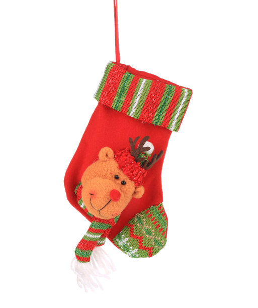 用鹿装饰的圣诞袜。图片下载
