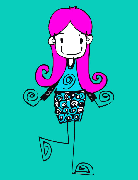 美女女孩卡通图片下载