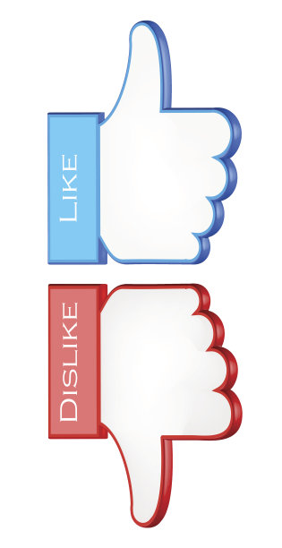 喜欢和不喜欢的符号。3 d矢量图图片下载