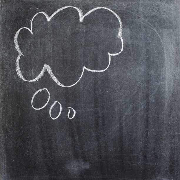 黑板上的空白思维泡泡图片下载