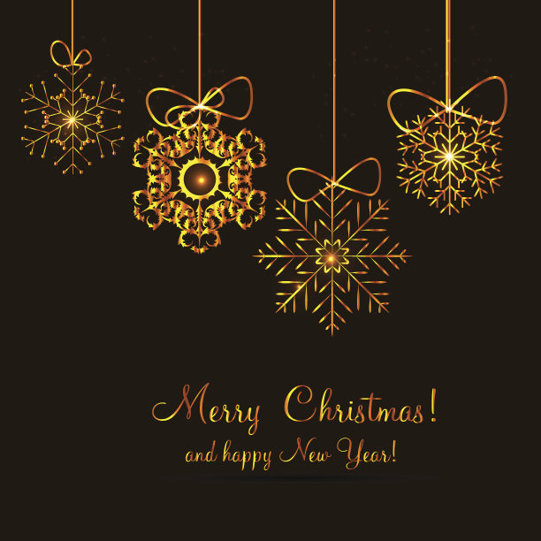 圣诞雪花背景矢量插图图片下载