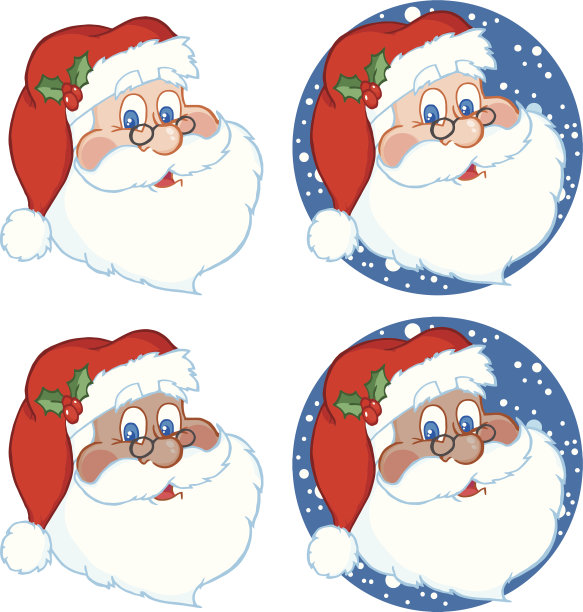 收集圣诞老人头- 4图片下载
