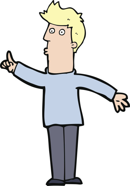 卡通男人提醒注意安全图片下载