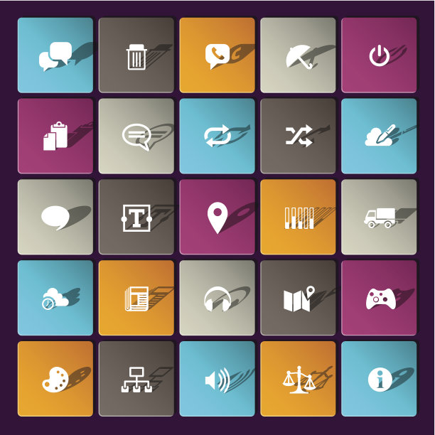 移动设备和界面的现代信息图标图片下载