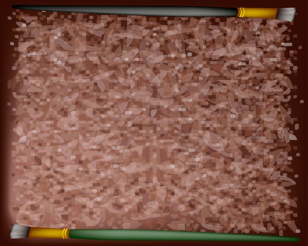 两个艺术家的画笔在深棕色的背景图片下载