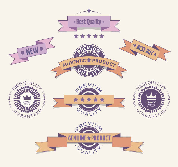 高质量的复古标签和丝带图片下载