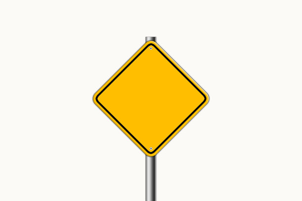 黄色安全标志。图片下载