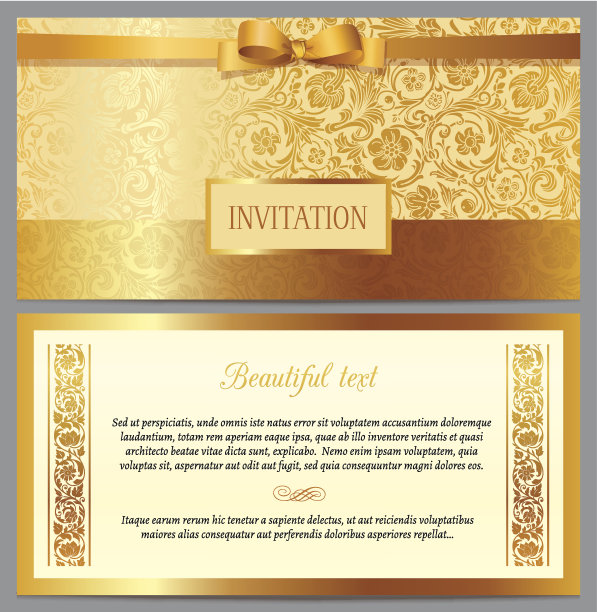 集矢量复古奢华横卧邀请图片下载