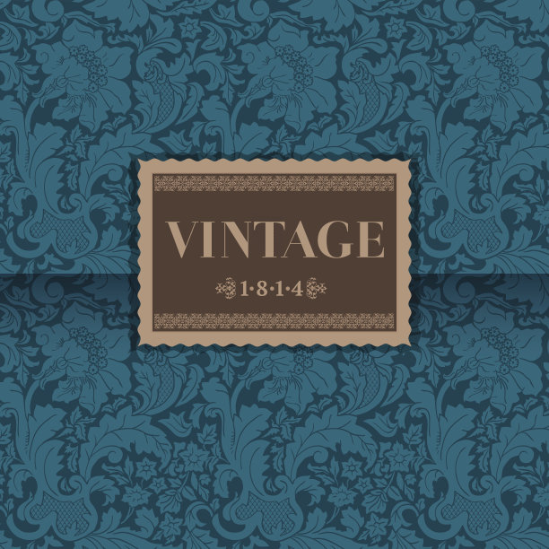 豪华复古向量卡与翡翠绿的颜色的剪影。图片下载