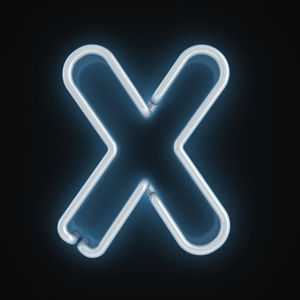 霓虹3d字体字母X图片下载