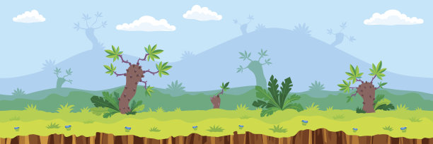 无缝的卡通景观图片下载