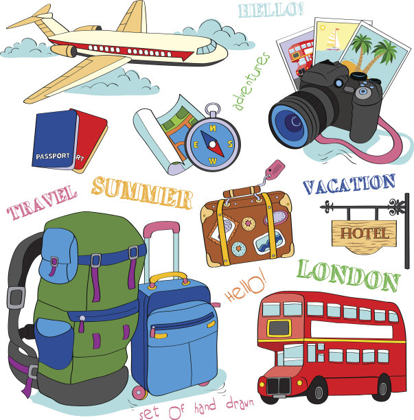 旅行插图。假期图标。图片下载