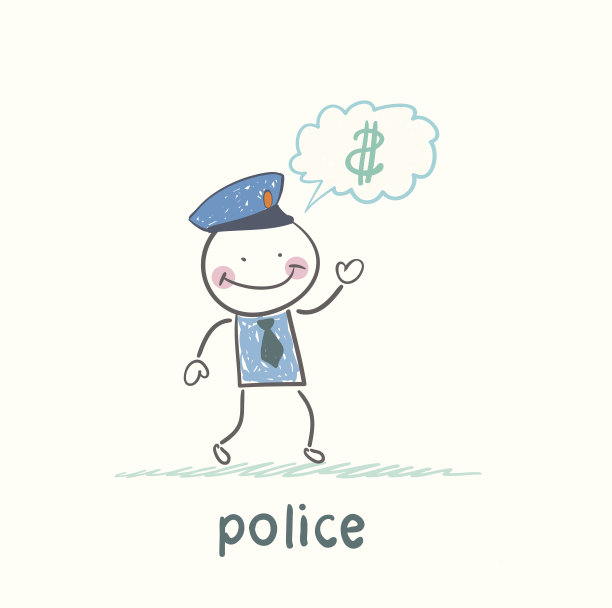 警察想钱素材图片