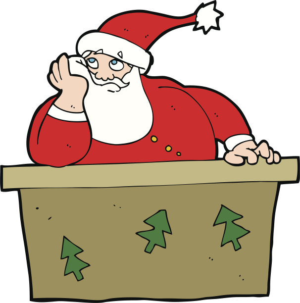 卡通无聊的圣诞老人图片下载