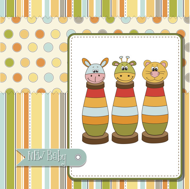 婴儿送礼卡和玩具图片下载