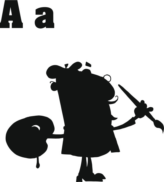 剪影字母表- A图片下载