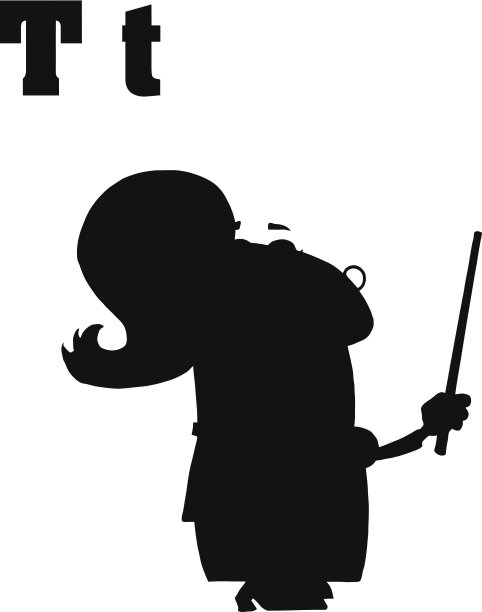 剪影字母- T图片下载