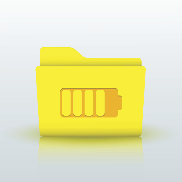 矢量黄色文件夹在蓝色背景。Eps10图片下载