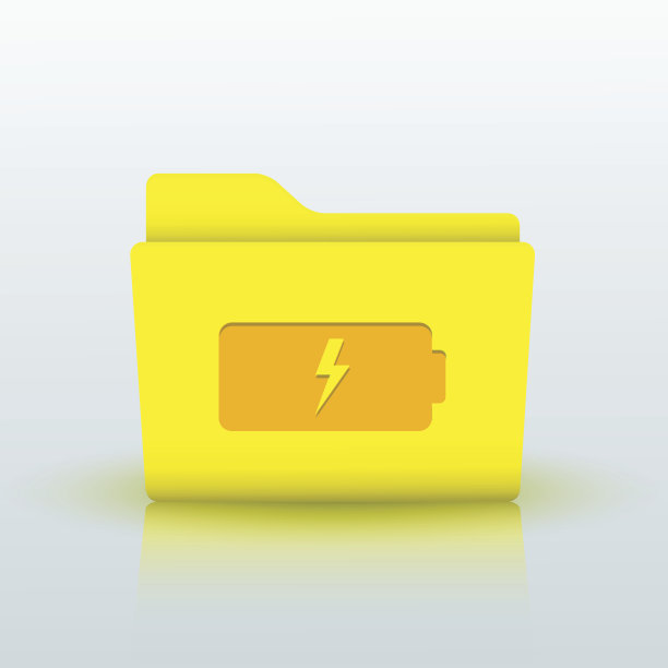 矢量黄色文件夹在蓝色背景。Eps10图片下载
