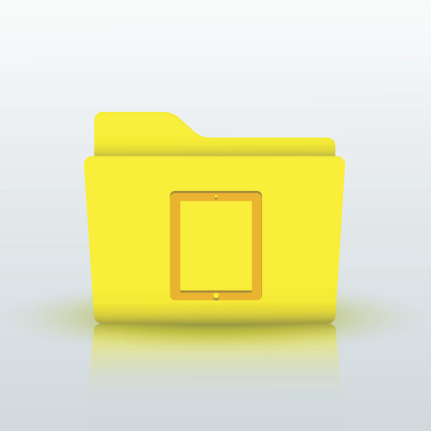 矢量黄色文件夹在蓝色背景。Eps10图片下载