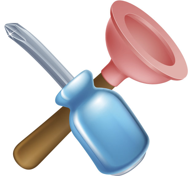 十字螺丝刀和柱塞工具图片下载