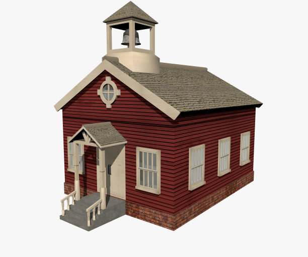 红色的学校图片下载