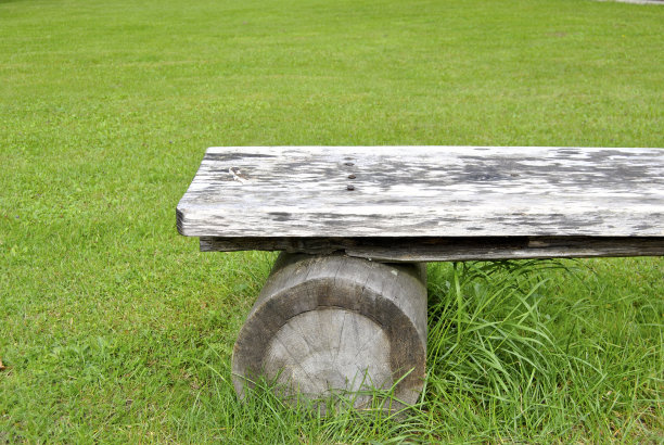 草地上的空长凳图片下载