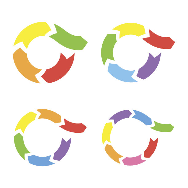 彩色圆箭头集图片下载