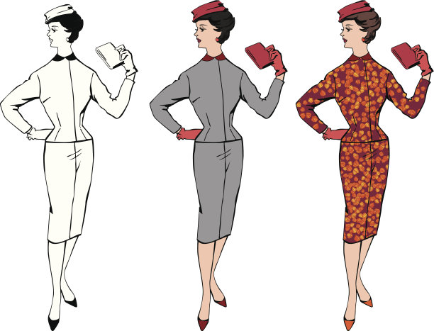 时尚的女孩。办公室风格服装套装。图片下载