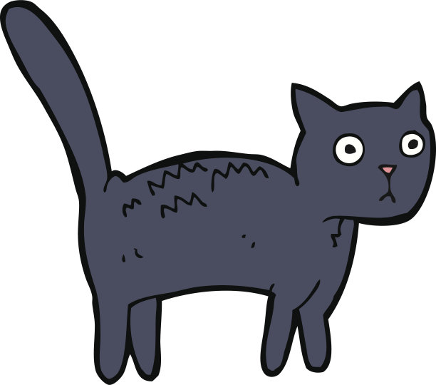 卡通害怕猫图片下载
