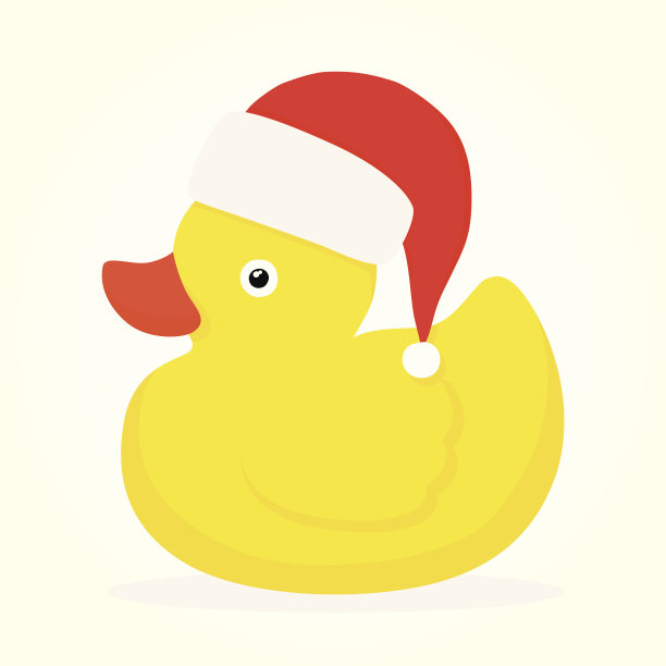 戴圣诞帽的橡皮鸭图片下载