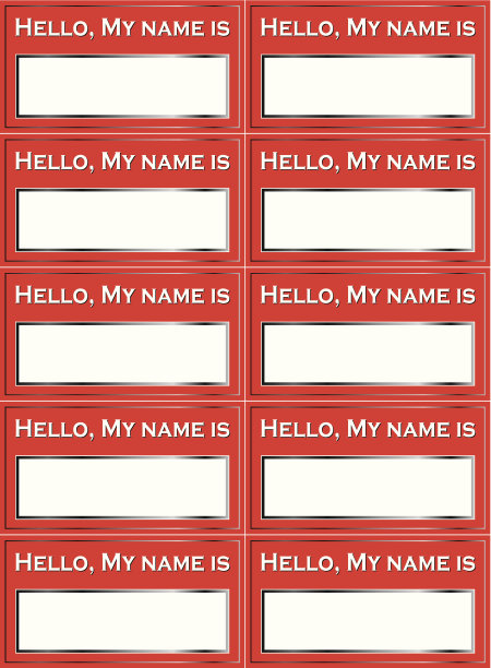 用于打印的姓名标签图片下载