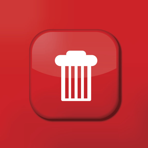 矢量红色bin图标。Eps10。容易编辑图片下载