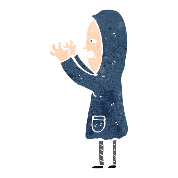 穿着外套的复古卡通男孩图片下载