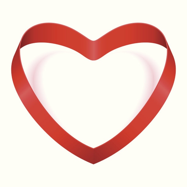 心从丝带情人节素材图片