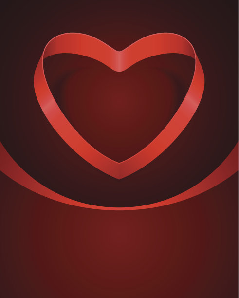 心从丝带情人节素材图片