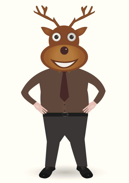 戴着圣诞鹿面具的男人图片下载