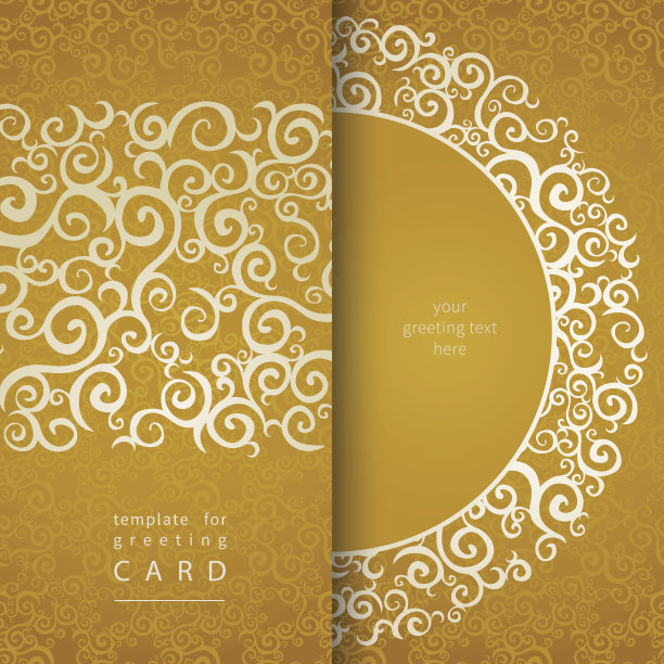 镶金装饰的请帖图片下载