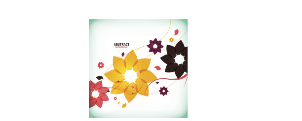 复古的彩色花朵和波浪复古背景图片下载