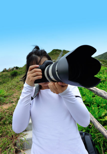 女摄影师户外图片下载