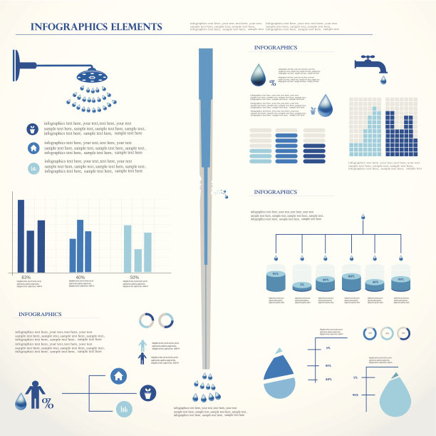 水信息图。信息图形。图片下载