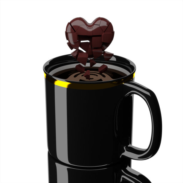 3d蛋糕和咖啡。图片下载