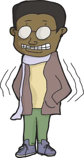 瑟瑟发抖的年轻人图片下载