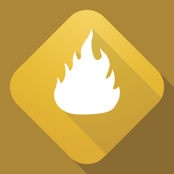 带有长影子的火象矢量图标图片下载