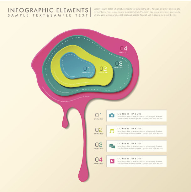 3d抽象颜料信息图图片下载