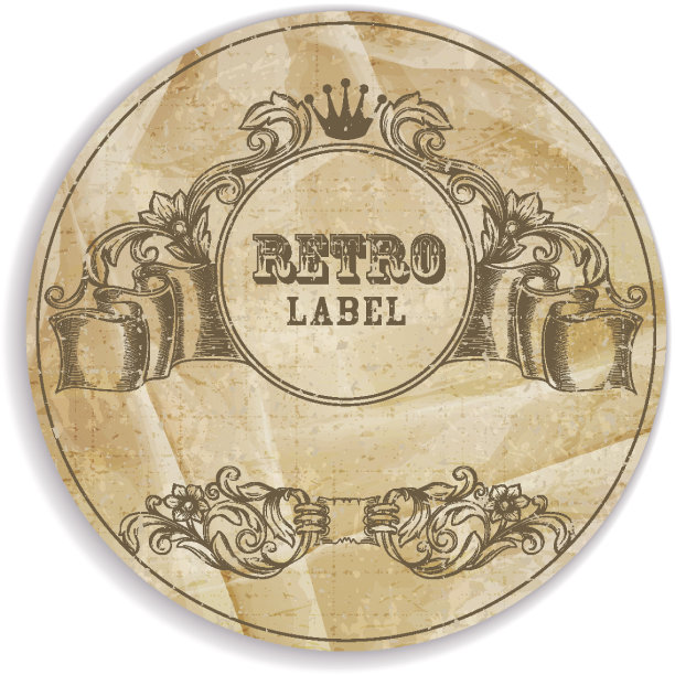 带有设计元素的复古标签素材图片